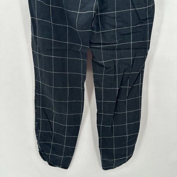 Marine Layer Allison‎ Pants Size XS Black Windowpane Tulip Hem Beach City Preppy - Picture 5 of 12